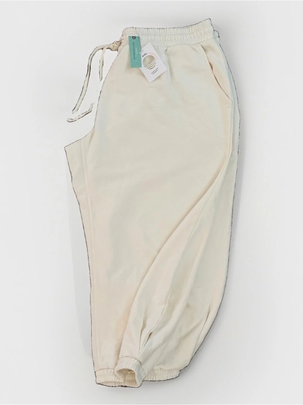 Anthropologie Daily Practice Size 2X Zola Ivory Knit Joggers Barrel Leg NWT